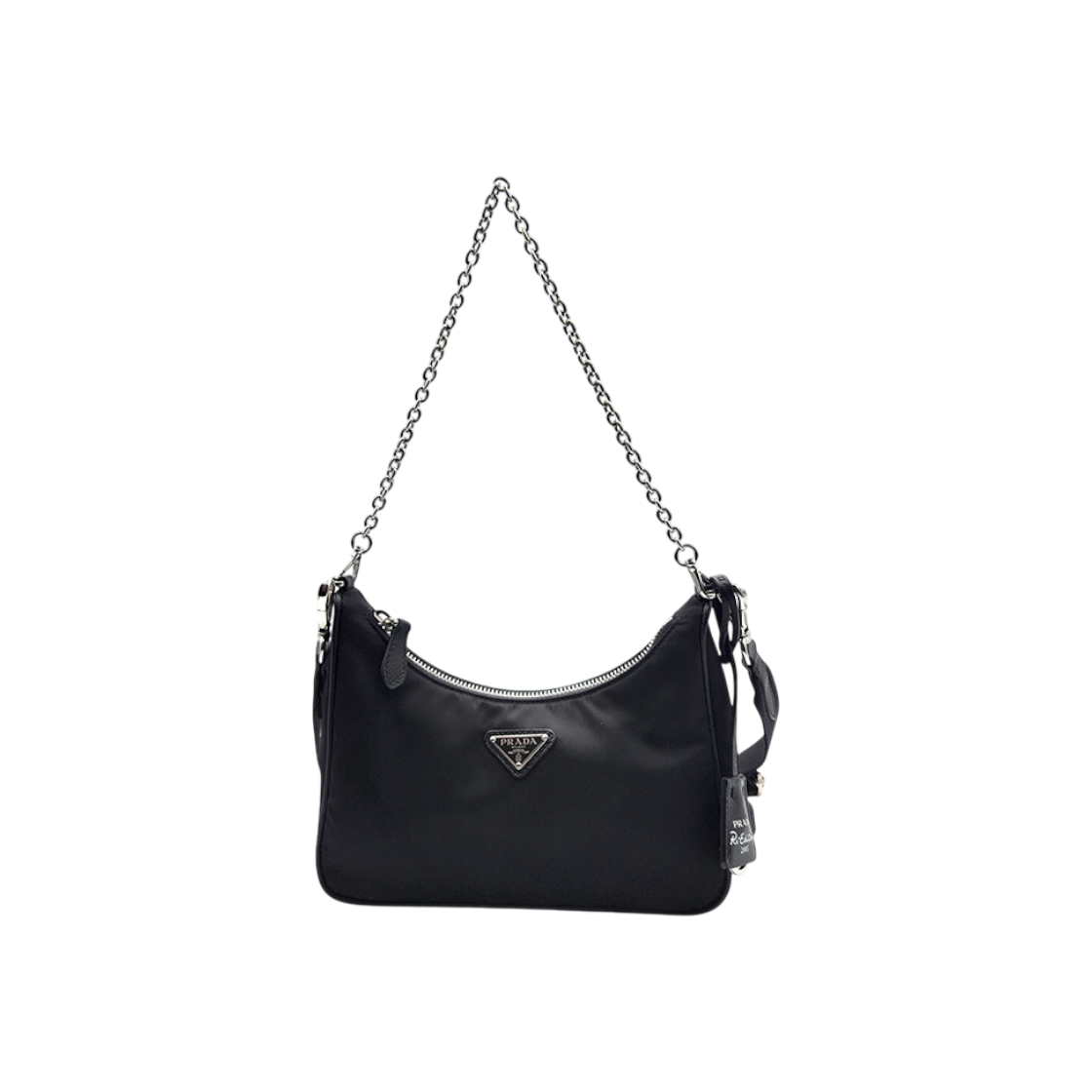 ITINVNUJ4TVH Prada Re-Nylon Tessuto Chain Strap Hobo Bag (1BH204)