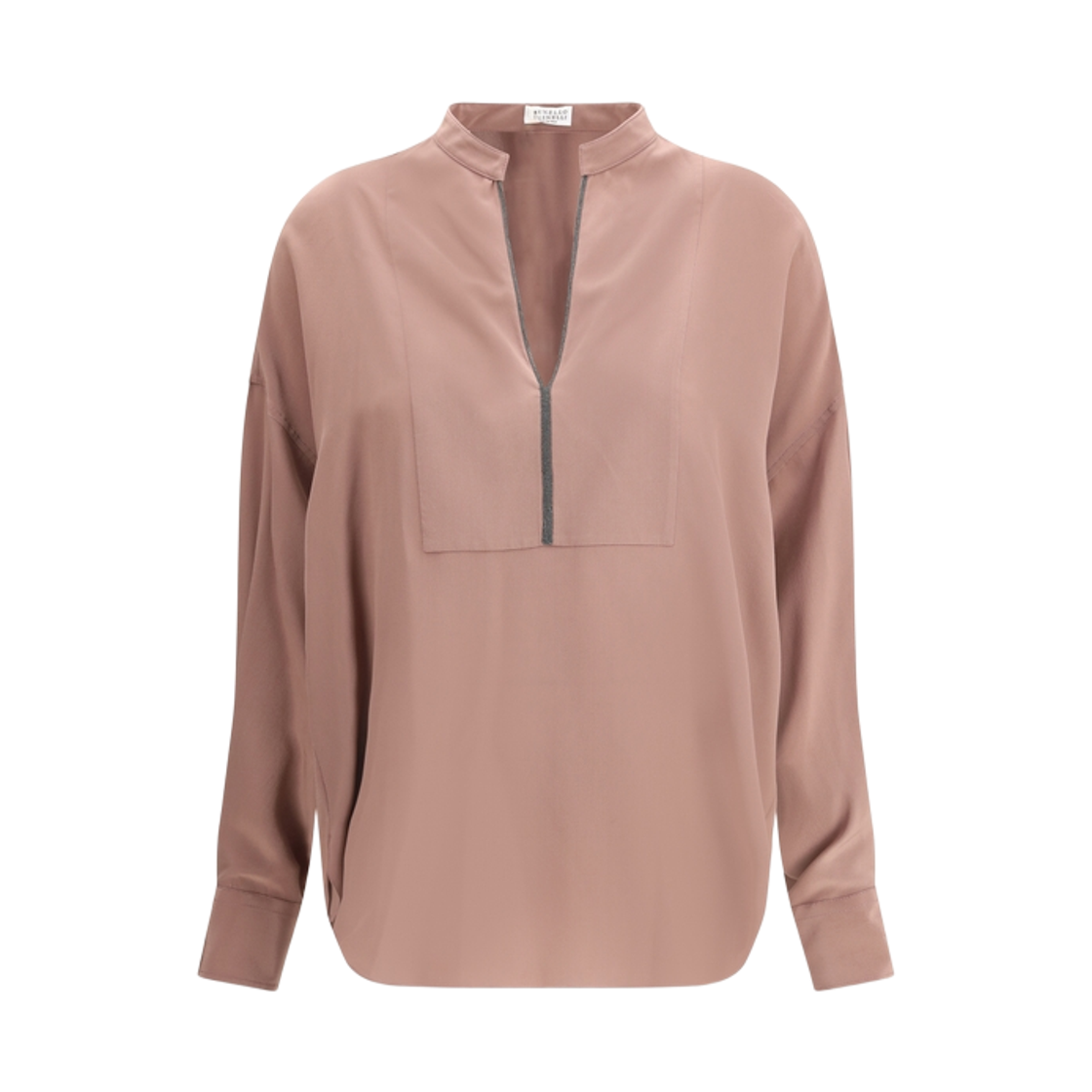 (W) 브루넬로 쿠치넬리 실크 블라우스 헤나((W) Brunello Cucinelli Silk Blouse Henna) - 1