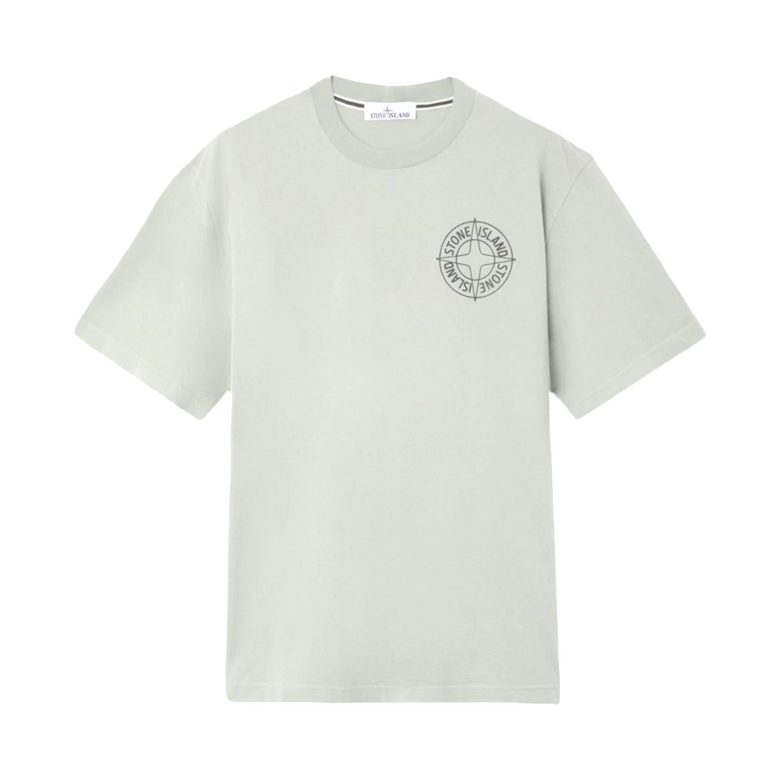 L1S1521000-01S0284-V0055 Stone Island 2100001 Organic Cotton Jersey Regular Fit T-Shirt with Outline Compass Print Sage Green - 26SS