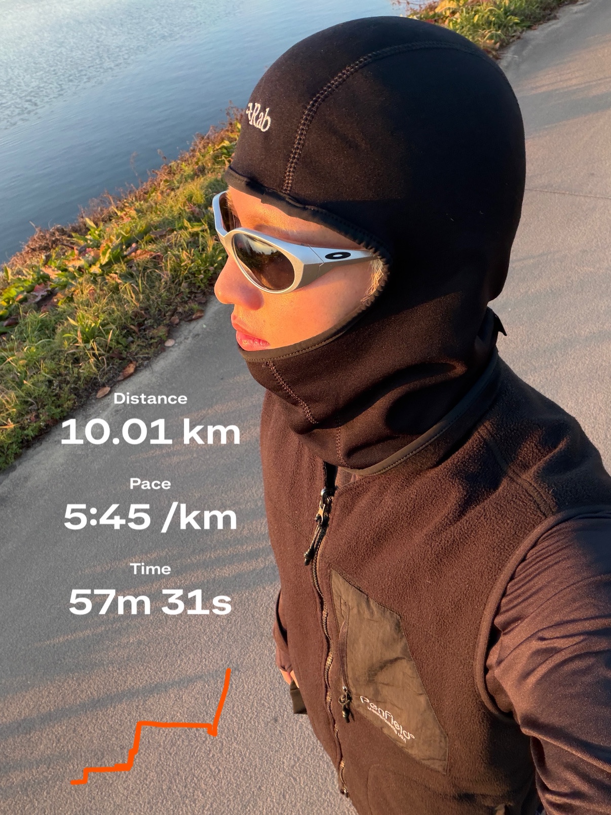 Rab Power Stretch Pro Balaclava Black, Oakley Eye Jacket Redux Silver Frame Prizm Black Polarized Lenses High Bridge Fit 착용 스타일