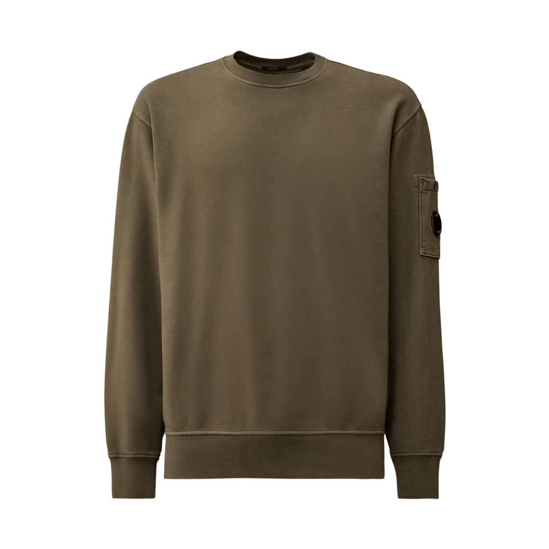 19CMSS718A006372R921 C.P. Company Brushed & Emerized Diagonal Fleece Crewneck Lens Sweatshirt Gunmetal Grey - 25FW