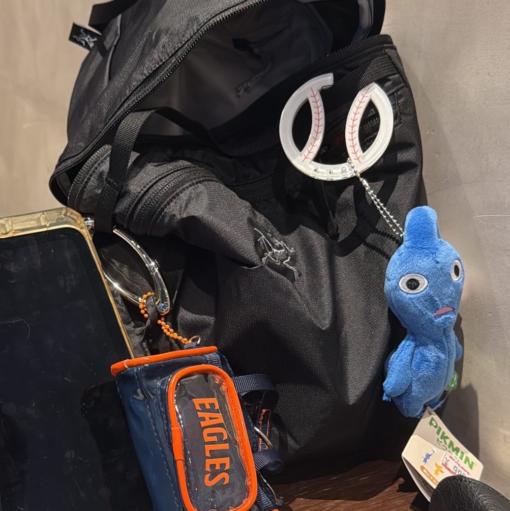 Arc'teryx Heliad 15 Backpack Black, Hanwha Eagles Mini Boston Bag Keyring 착용 스타일 - 2