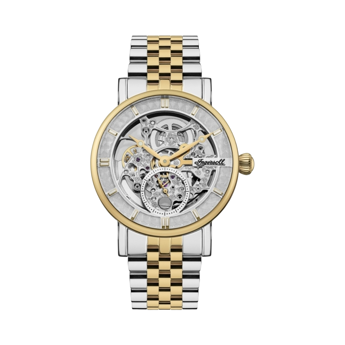 잉거솔 헤럴드 40mm I00414 오토매틱 스테인리스 스틸 골드 실버 실버 다이얼(Ingersoll Herald 40mm I00414 Automatic Stainless Steel Gold Silver Silver Dial)