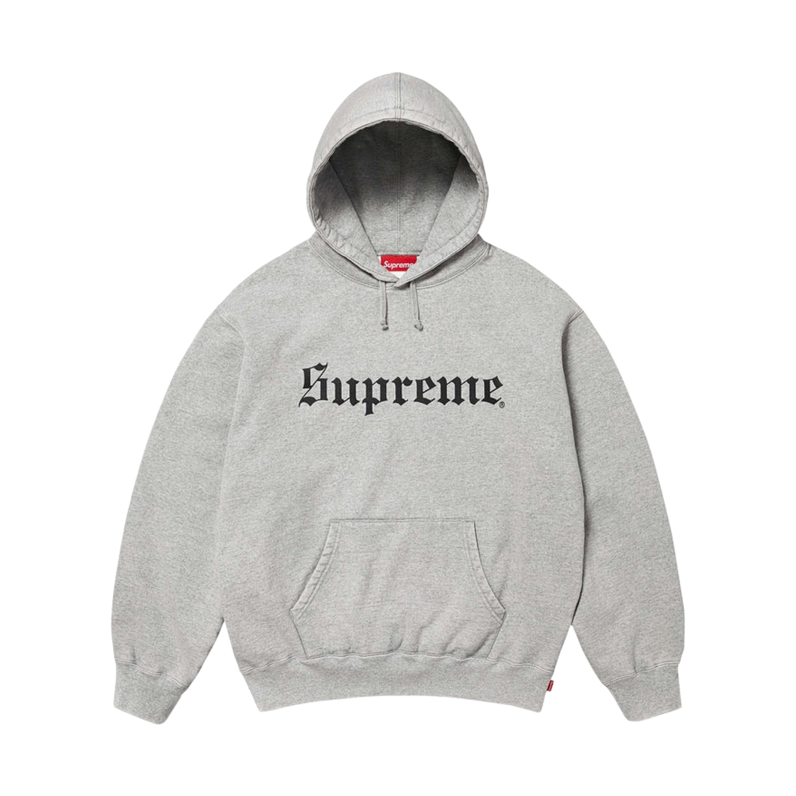 슈프림 워시드 올드 잉글리쉬 후드 스웨트셔츠 헤더 그레이 - 25FW