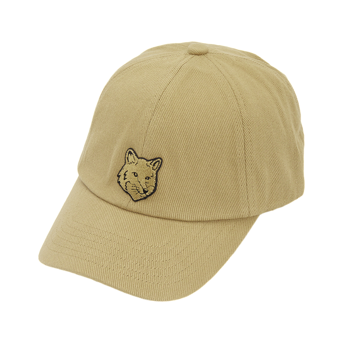 MM06104WW0096-0054 Maison Kitsune Fox Head Ball Cap Brown Khaki Beige