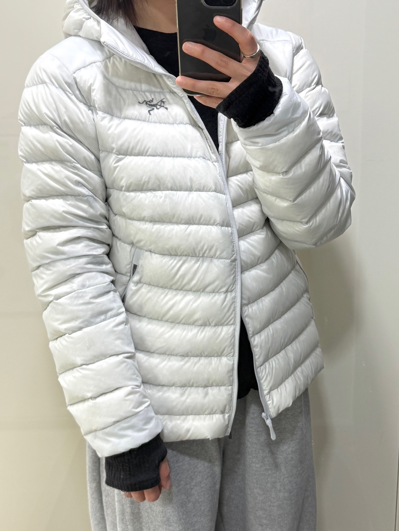 (W) Arc'teryx Cerium Hoody Solitude 착용 스타일 - 1
