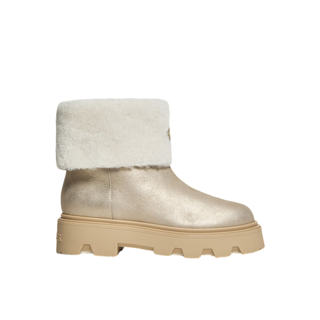 K2-09B-4F00070-M7549-M90 (W) Moncler Aurea Mid Shearling Boots Silver - 25FW