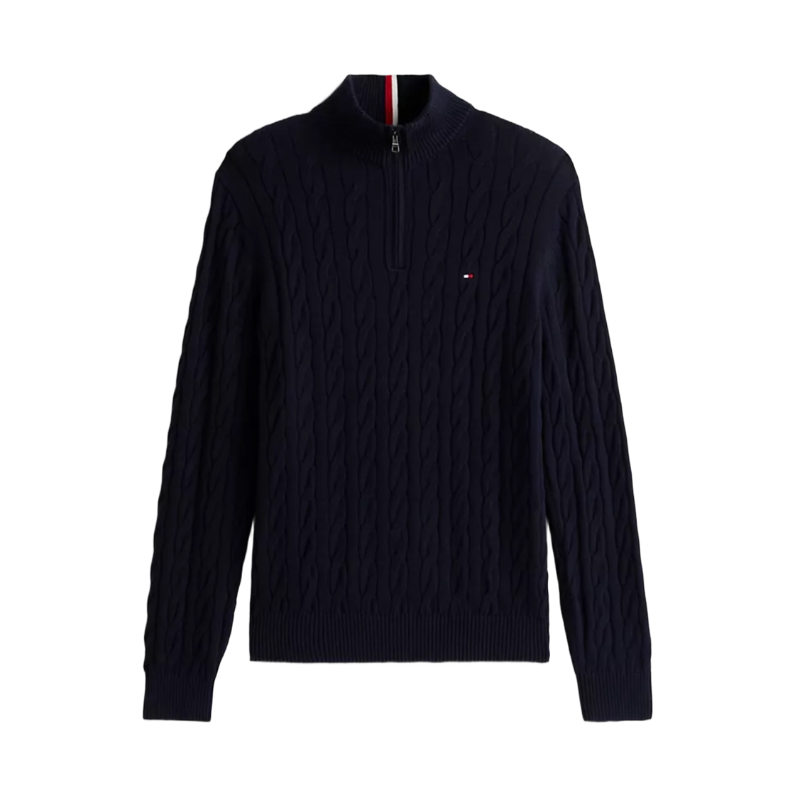 타미 힐피거 케이블 니트 쿼터집 스웨터 네이비(Tommy Hilfiger Cable Knit Quarter Zip Sweater Navy)