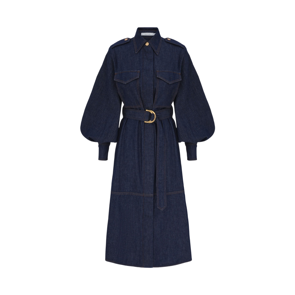 5292DF25R (W) Zimmermann Denim Cargo Midi Dress Ink