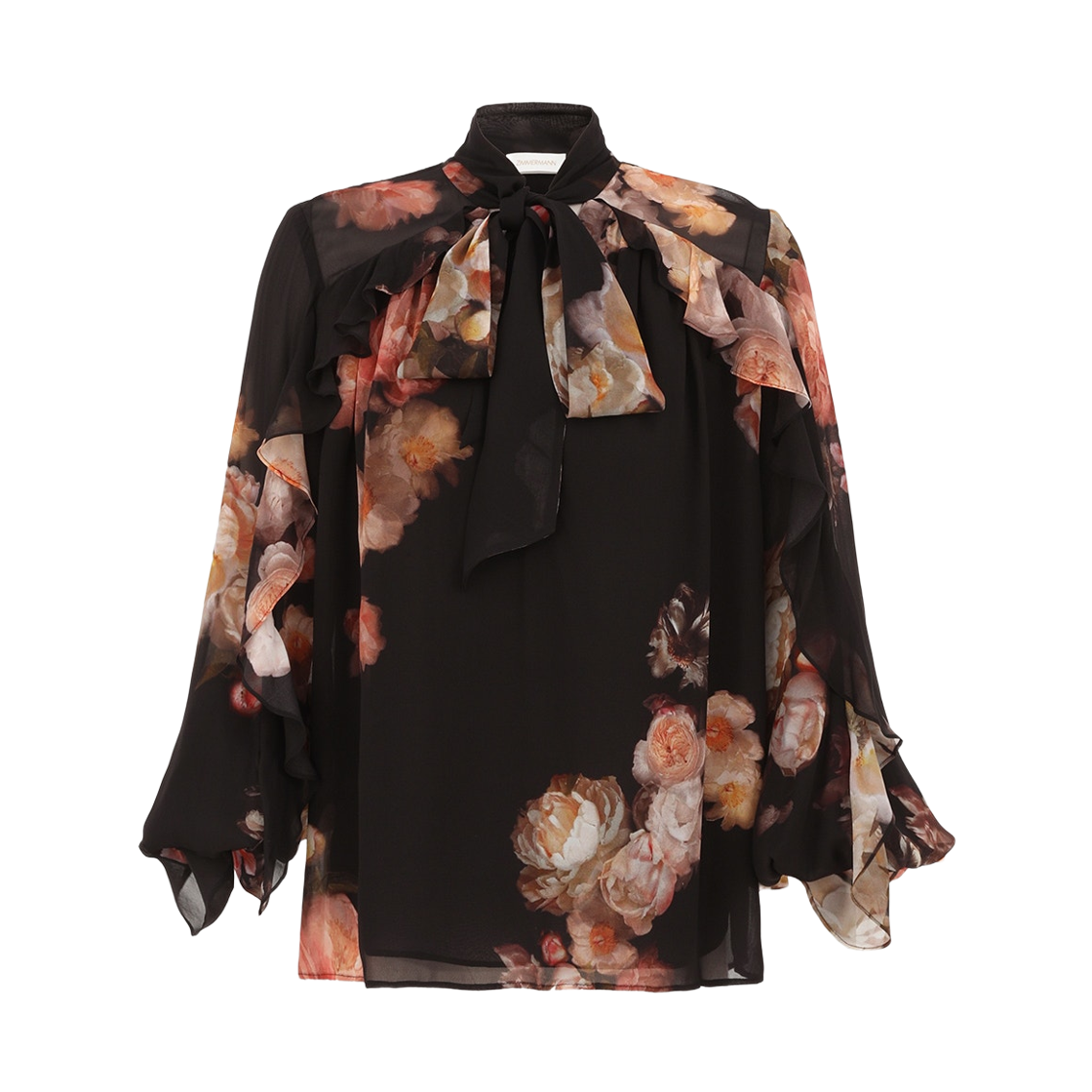 5342TF251 (W) Zimmermann Hypnotic Flutter Blouse Russet Floral