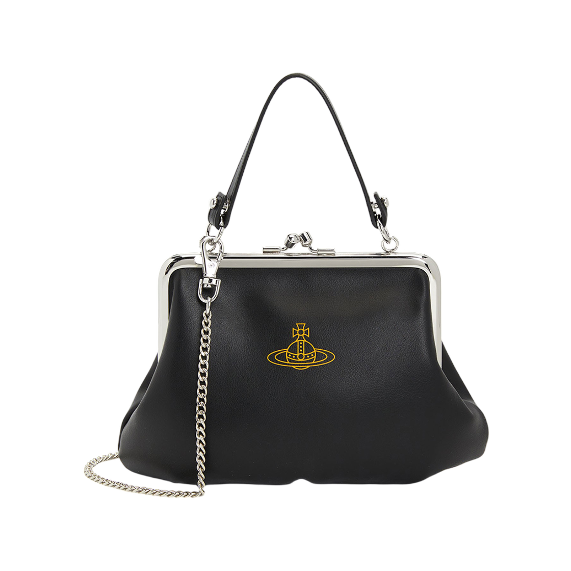 4B010016W-S0027-N201 (W) Vivienne Westwood Granny Pulse Chain Cross Bag Black