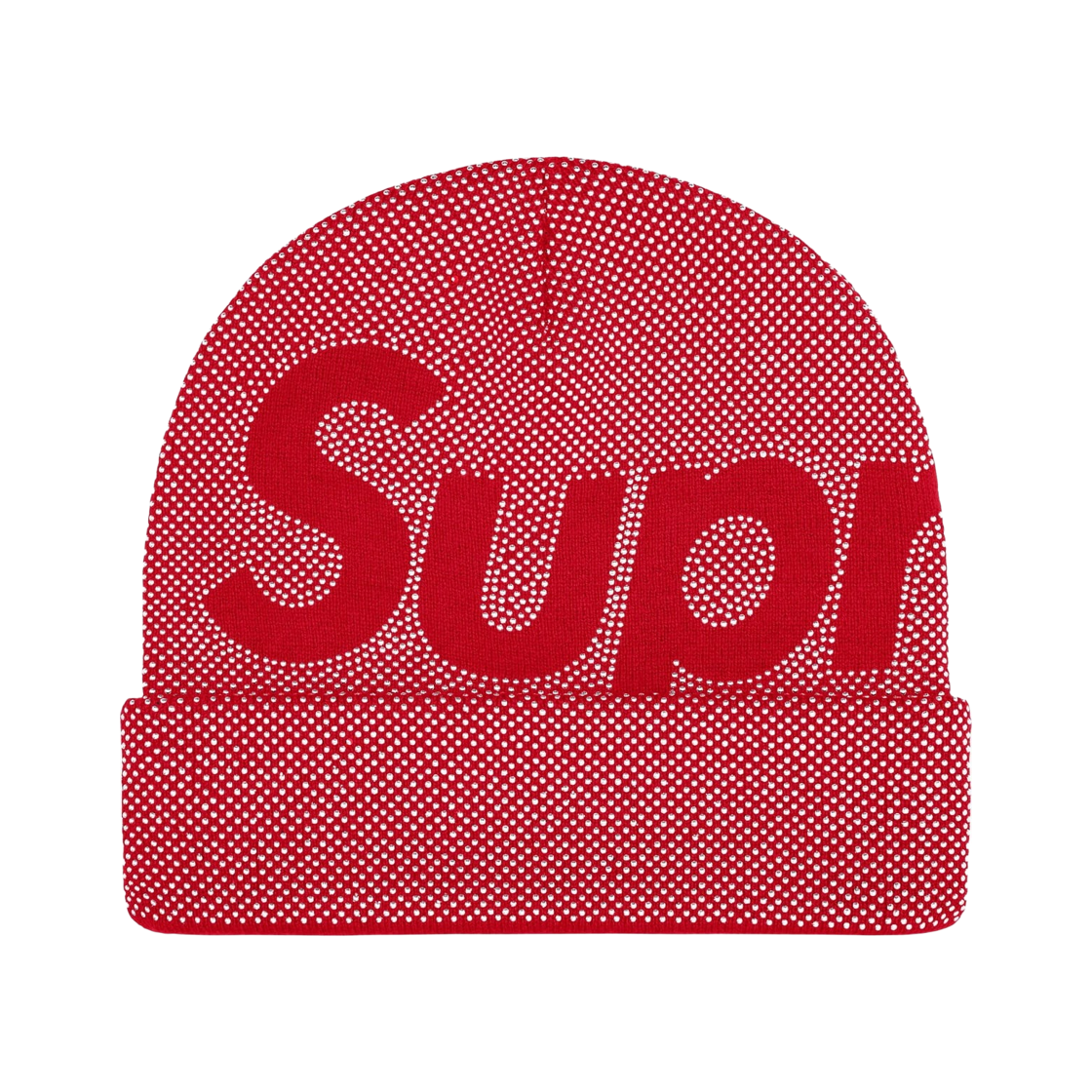 슈프림 스터드 녹아웃 빅 로고 비니 레드 - 25FW