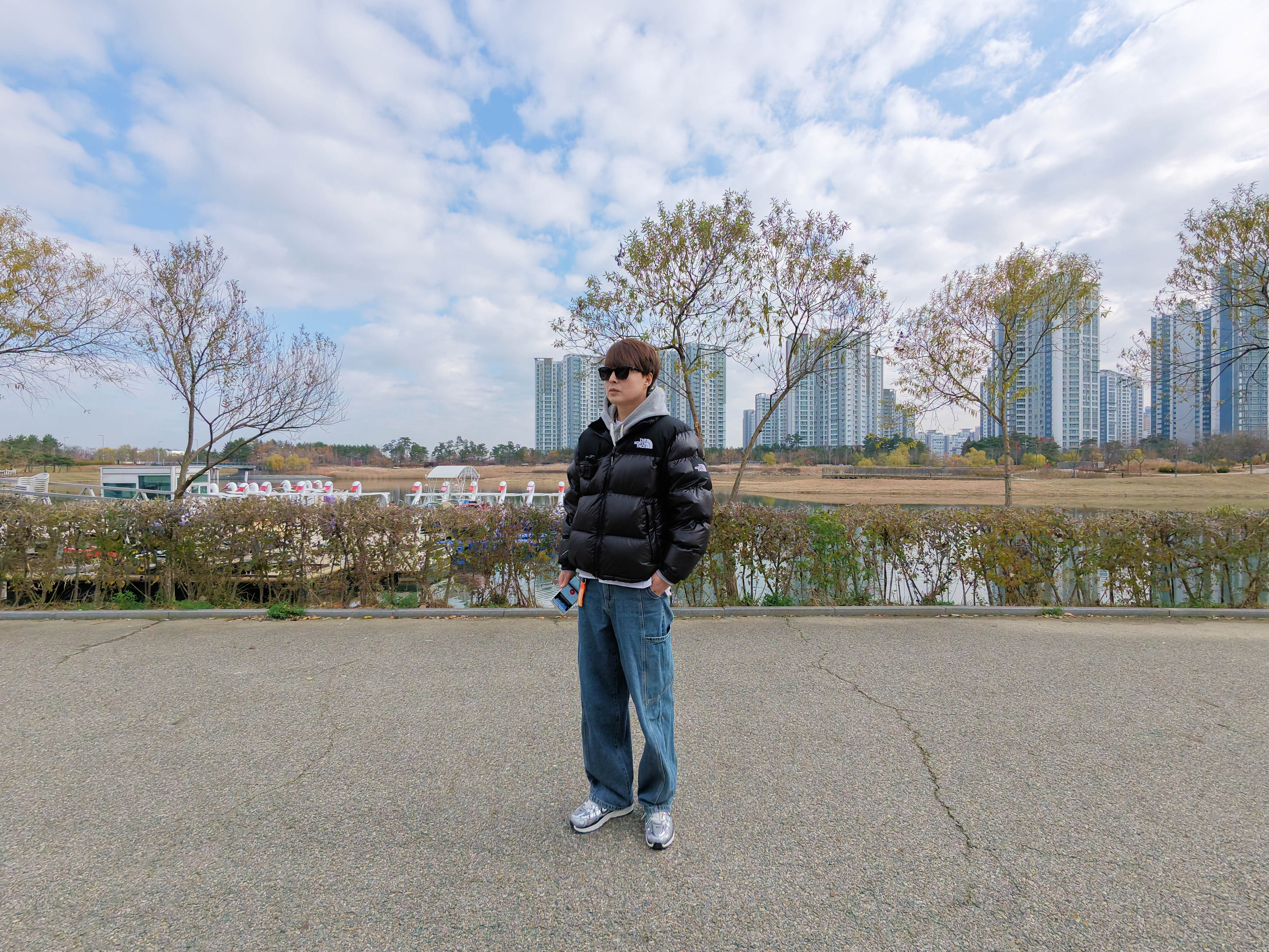 The North Face White Label Novelty Nuptse RDS Down Jacket Black, Nike P-6000 Metallic Silver 착용 스타일 - 1