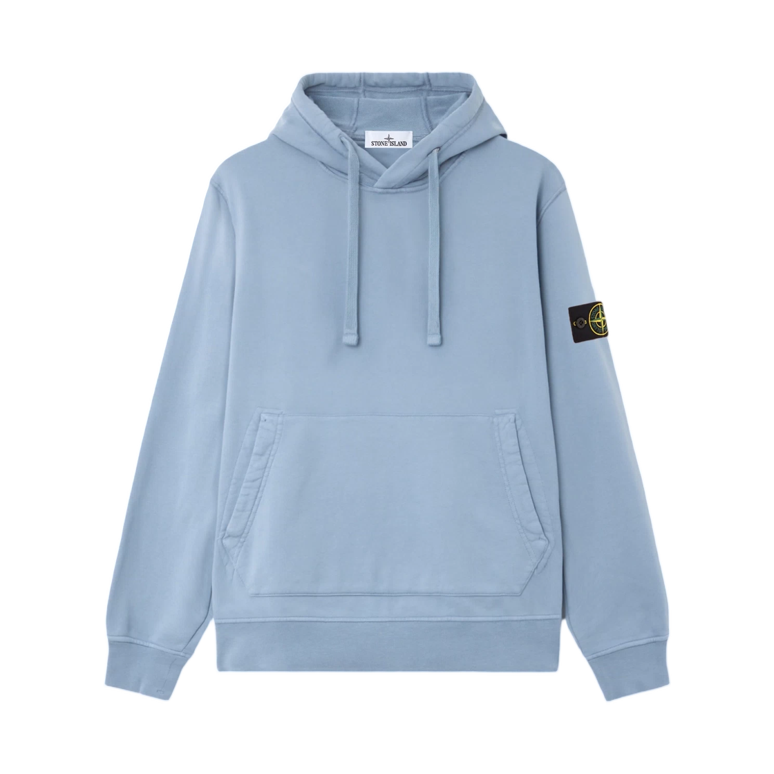 L1S1561000-62S0051-V0024 Stone Island 6100062 Organic Cotton Fleece Regular Fit Hooded Sweatshirt with Pouch Pocket Avio Blue - 26SS