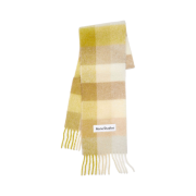 Acne Studios Mohair Check Muffler Pastel Yellow Cream Beige