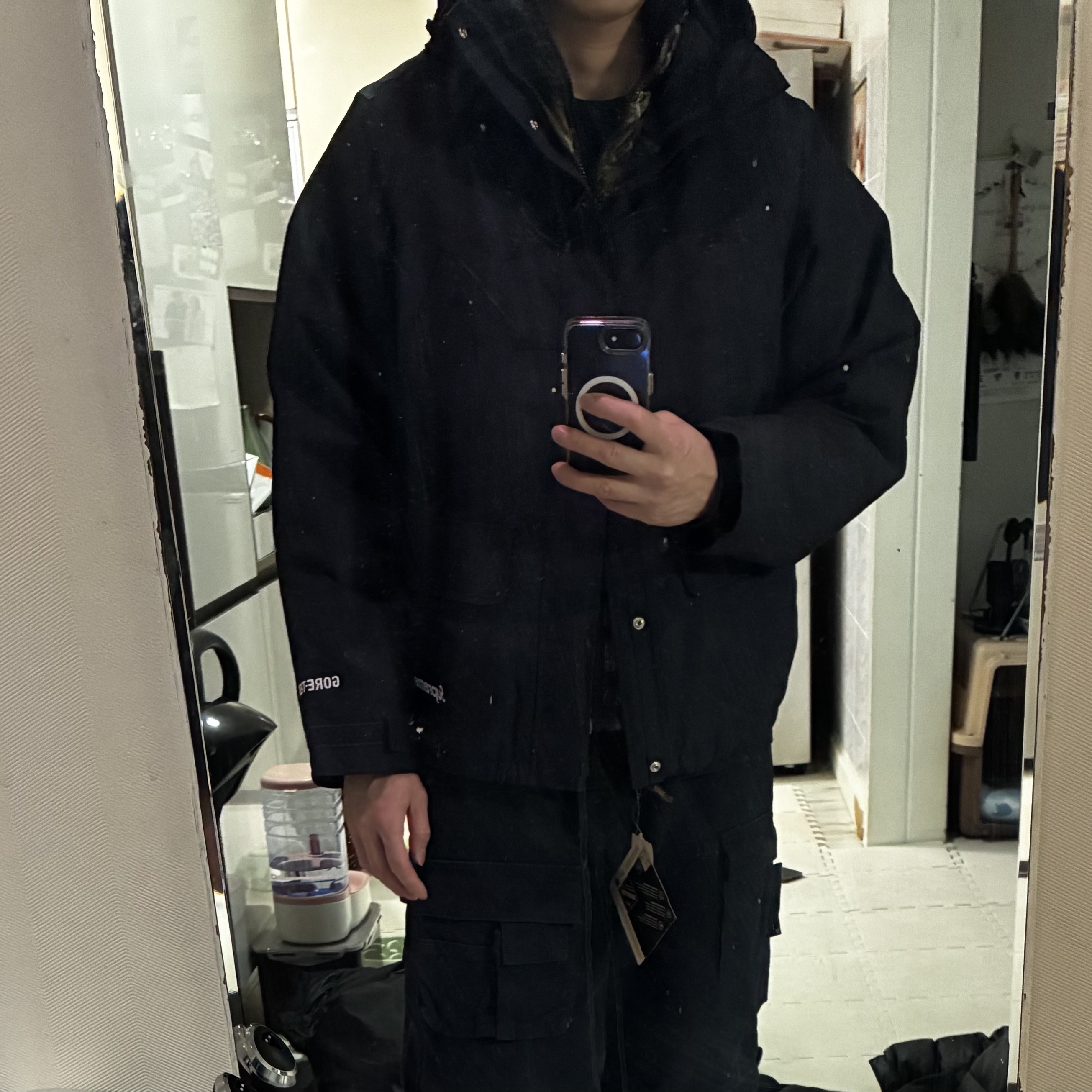 Supreme 2-In-1 Gore-Tex Parka + Reversible 700-Fill Down Liner Jacket Black - 25FW 착용 스타일 - 1