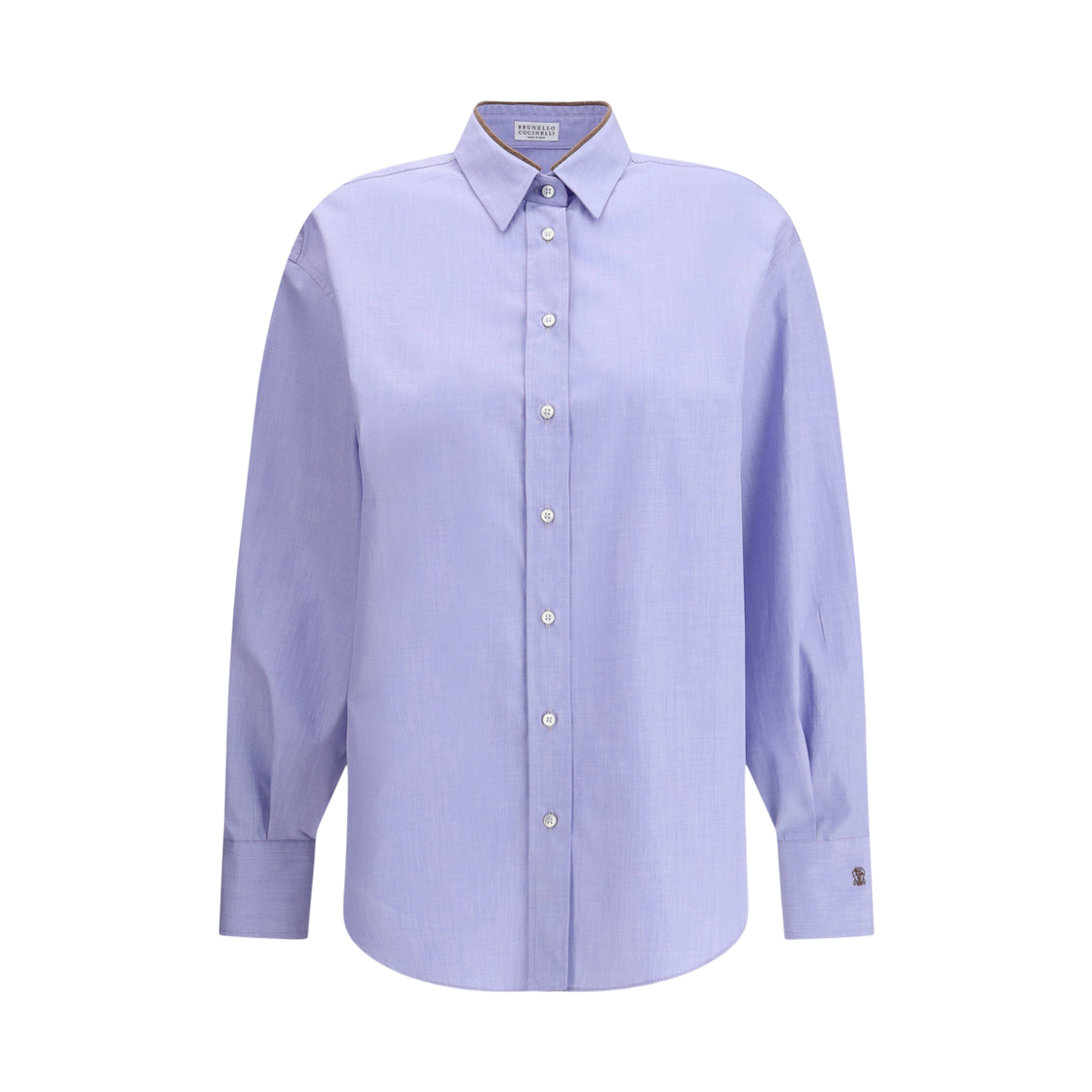 MA795NL916-C013 (W) Brunello Cucinelli Cotton Shirt Light Blue