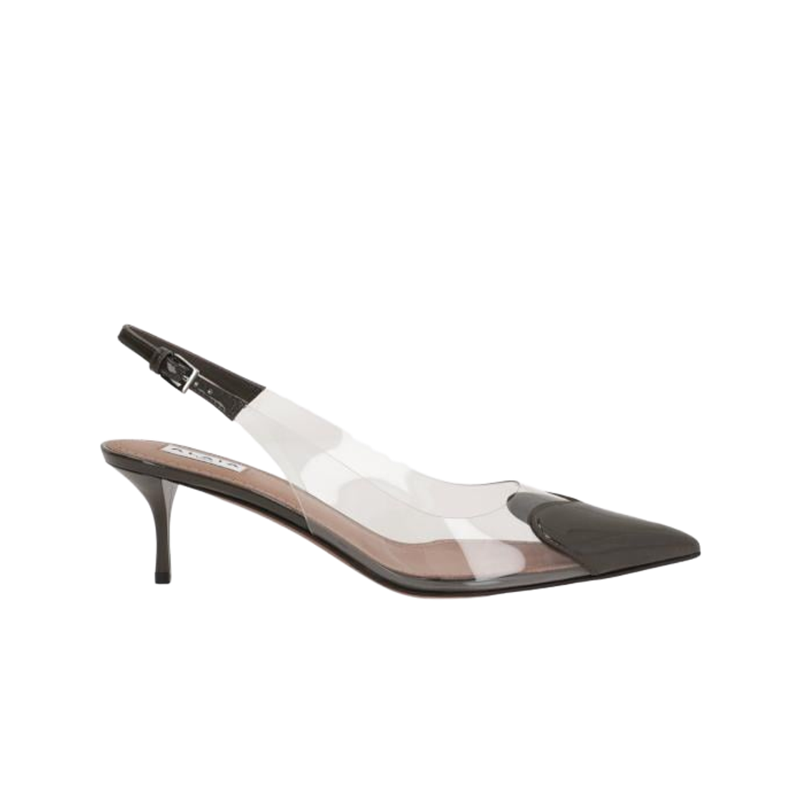 AA3E057CK150-610 (W) Alaia Le Coeur Leather Slingbacks Khaki