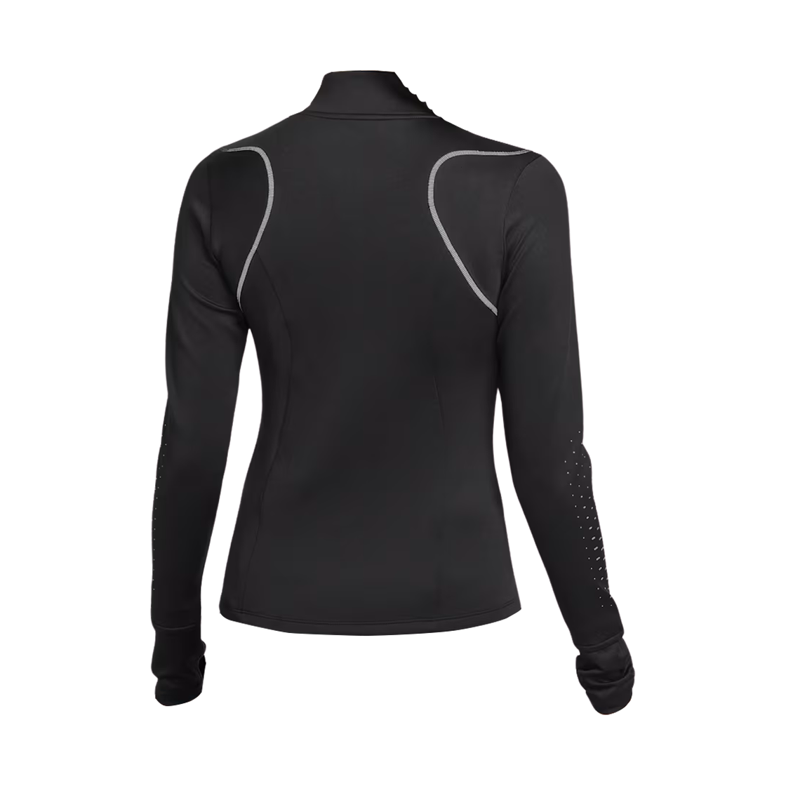 (W) 나이키 스위프트 써마핏 ADV 리플렉티브 악센트 1/4 집 러닝 탑 블랙 - 아시아((W) Nike Swift Therma-Fit ADV 1/4 Zip Running Top with Reflective Accents Black - Asia) - 2