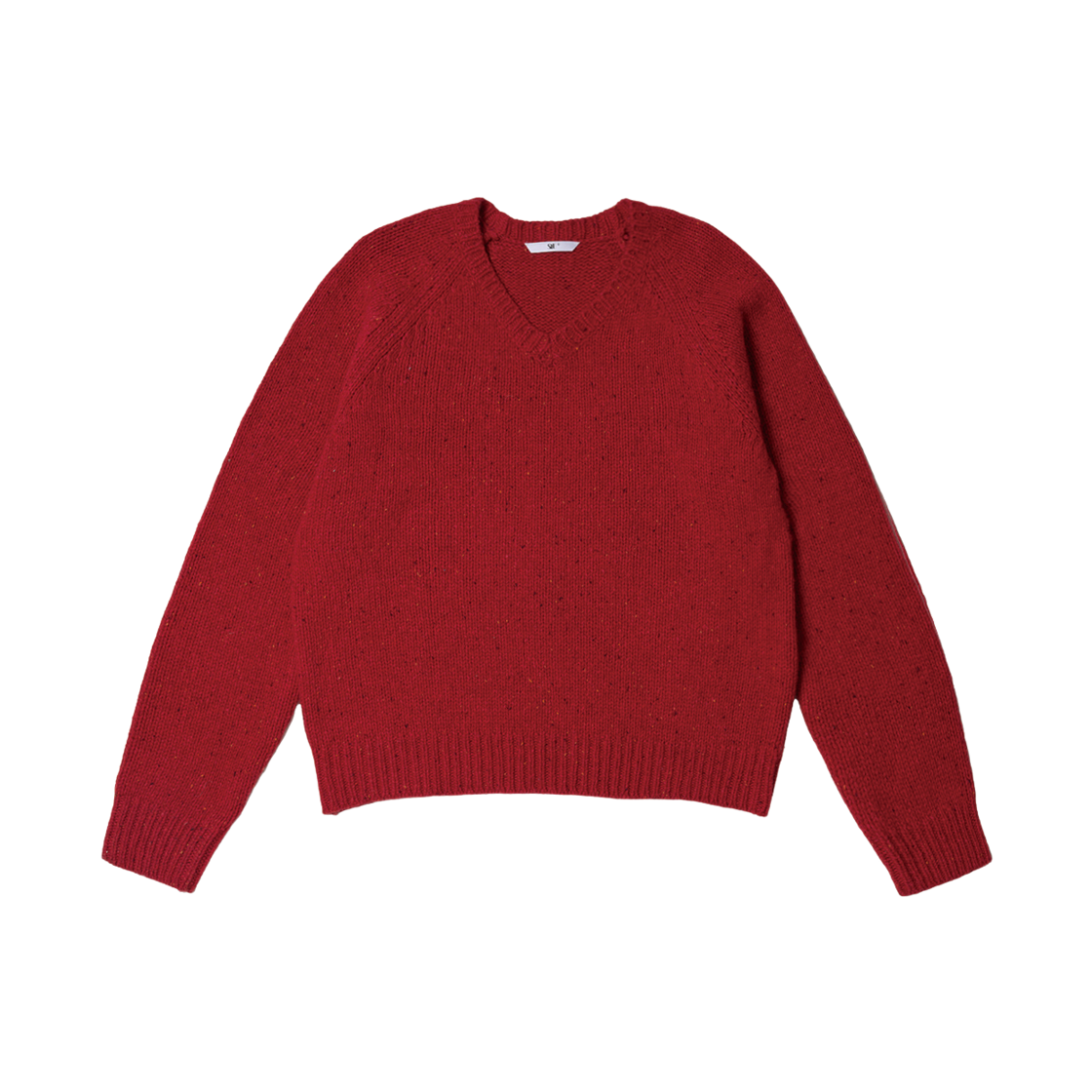 에스티유 슈퍼파인 울 브이넥 니트 인 레드(STU Super Fine Wool V-Neck Knit In Red)