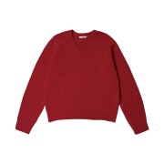 STU Super Fine Wool V-Neck Knit In Red