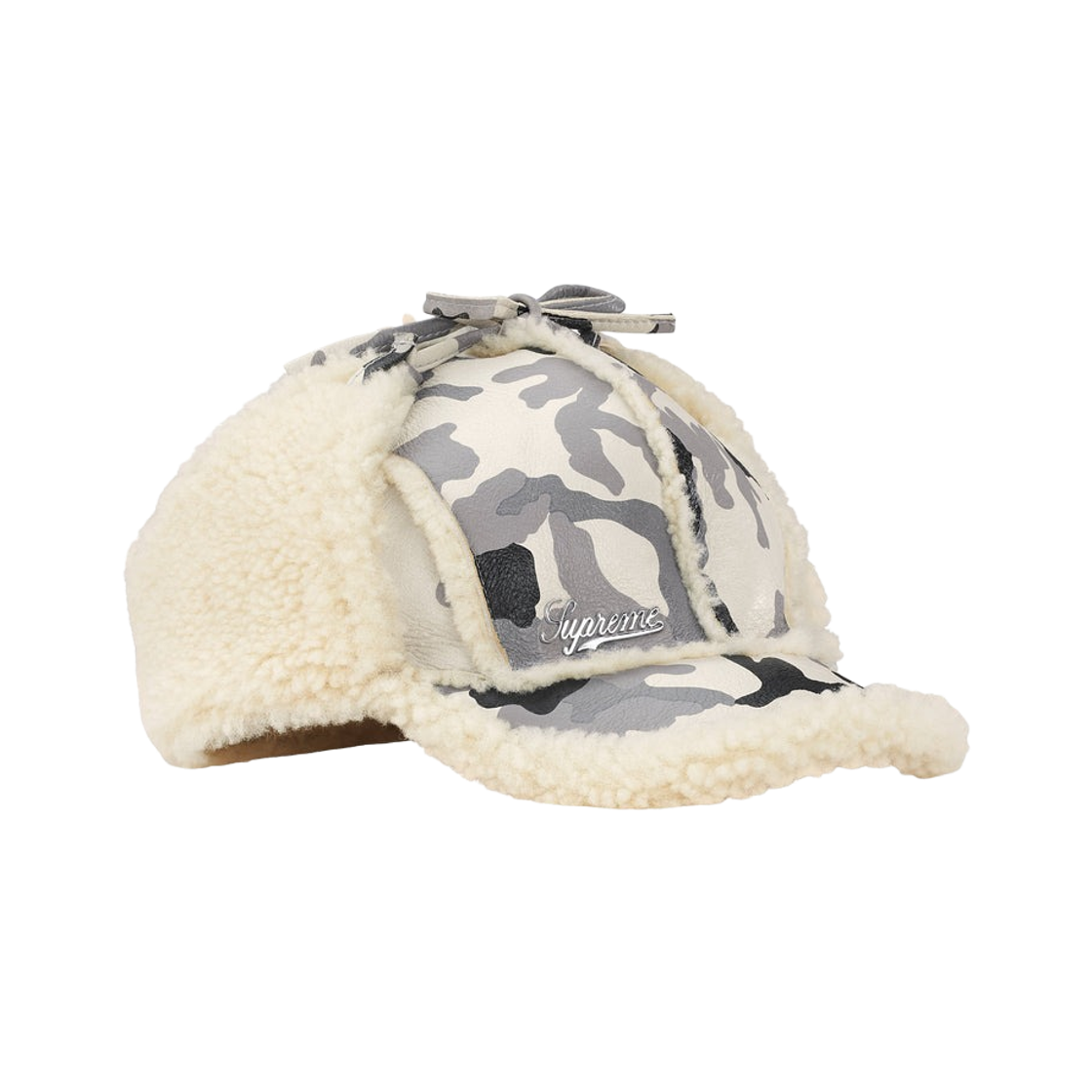슈프림 셔링 라인드 이어플랩 캡 스노우 카모 - 25FW(Supreme Shearling Lined Earflap Cap Snow Camo - 25FW) - 1