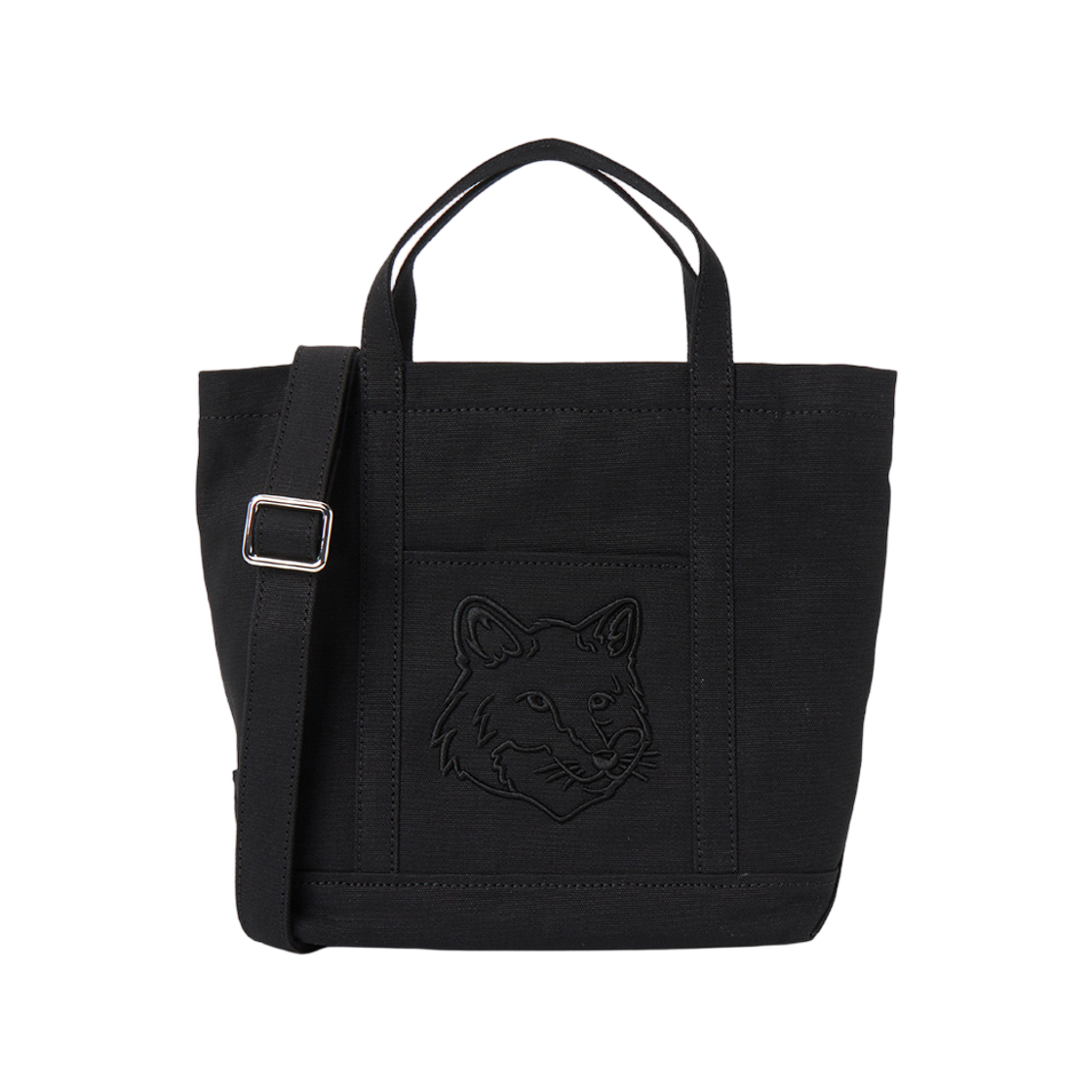 LW05103WW0107-P199 Maison Kitsune Fox Head Small Tote Bag Black