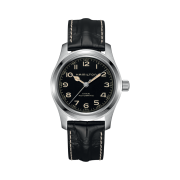 Hamilton Khaki Field Murph 42mm Automatic Stainless Steel Leather Bracelet Set Black