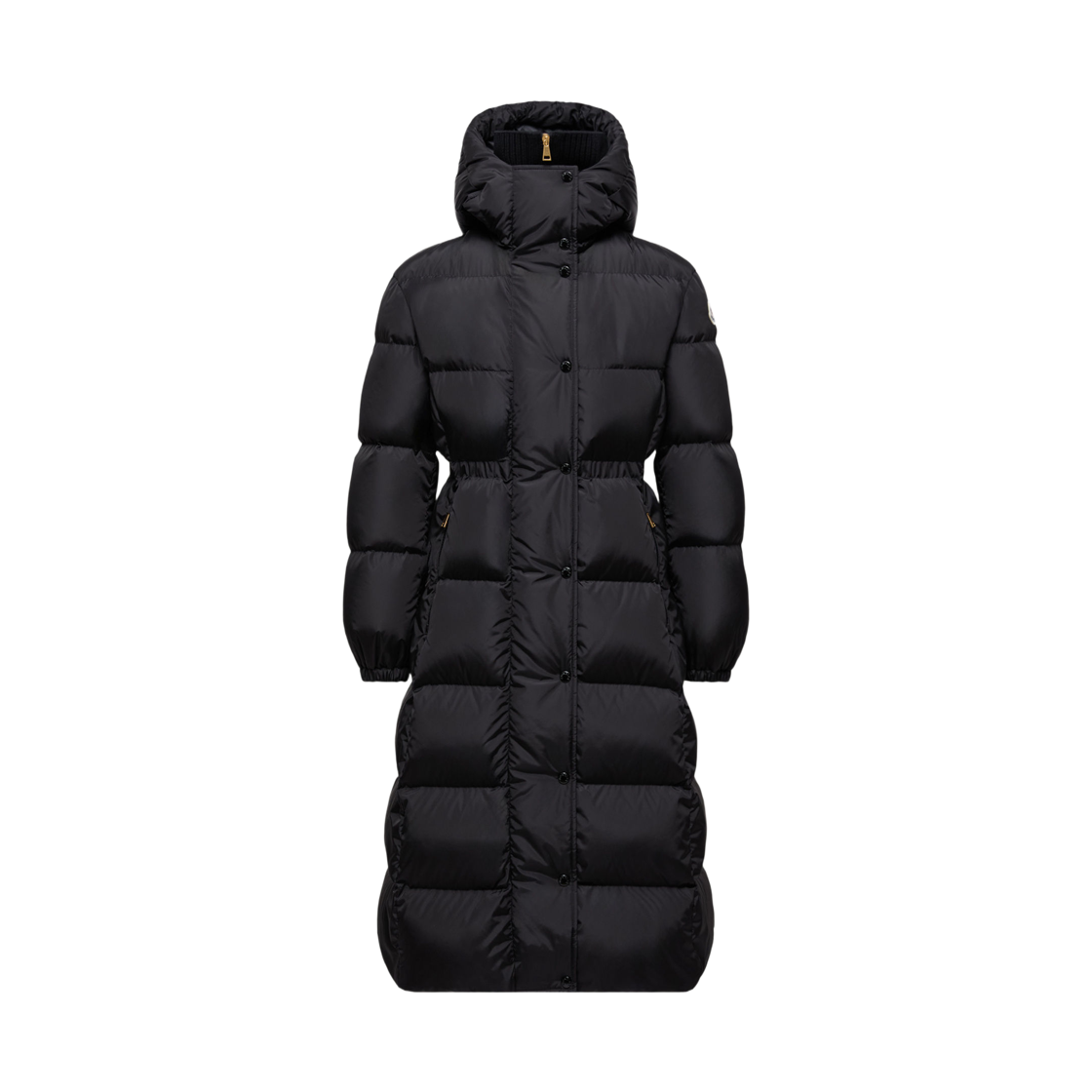 (W) 몽클레르 샤메르 울 트림 후드 롱 다운 자켓 블랙 - 25FW((W) Moncler Chamer Wool Trimmed Hooded Long Down Jacket Black - 25FW) - 1