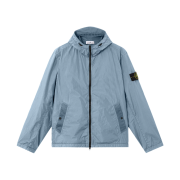 Stone Island 4100001 Crinkle Reps NY Hooded Jacket with Wind Resistance and Anti-Drop Avio Blue - 26SS