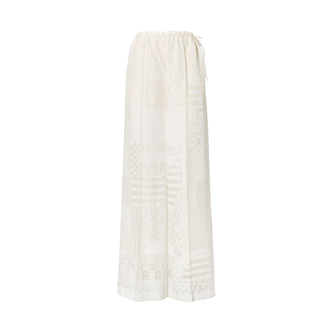 (W) 펜디 비스코스 실크 데보레 팬츠 화이트((W) Fendi Viscose Silk Devore Pants White)