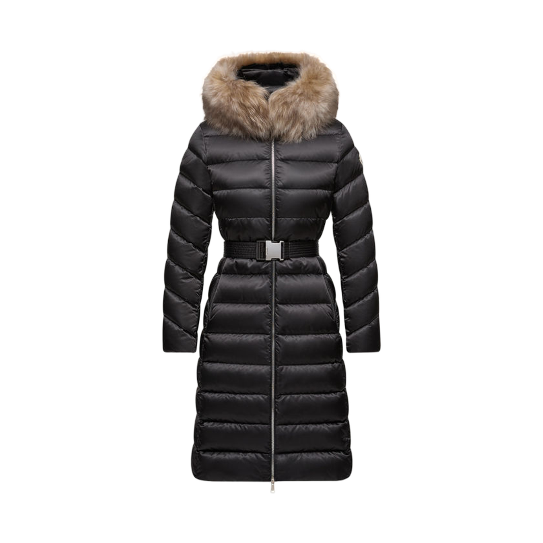 몽클레르 리어지 후드 셔링 트림드 롱 다운 자켓 블랙 베이지 - 25FW(Moncler Leersie Hooded Shearling-Trimmed Long Down Jacket Black Beige - 25FW) - 1