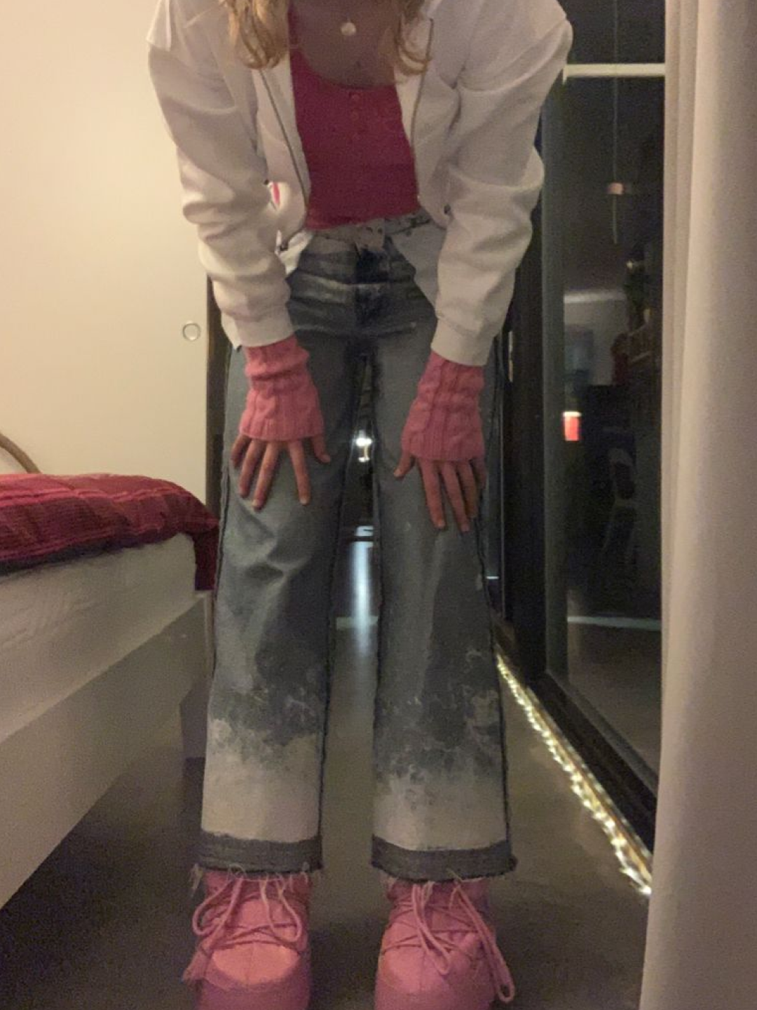 Thevinylhouse Stars Hand Warmer Grey, [트리플적립]SUNLOVE Knit Hand Warmer Ivory 착용 스타일 - 4