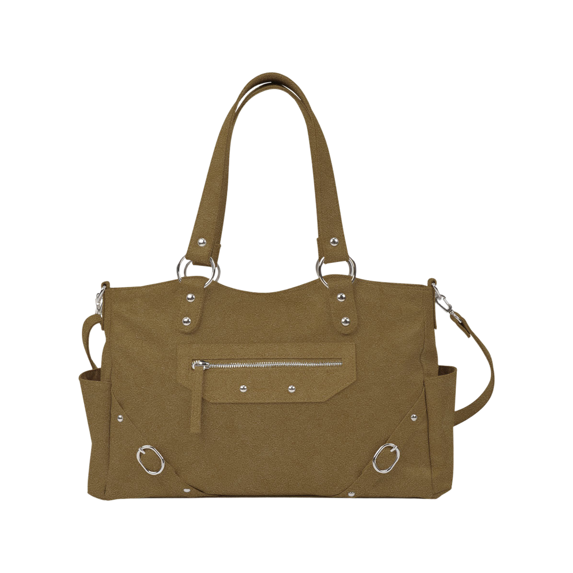 아노에틱 스터드 링백   스웨이드 카멜(Anoetic Stud Ring Bag Suede Camel)