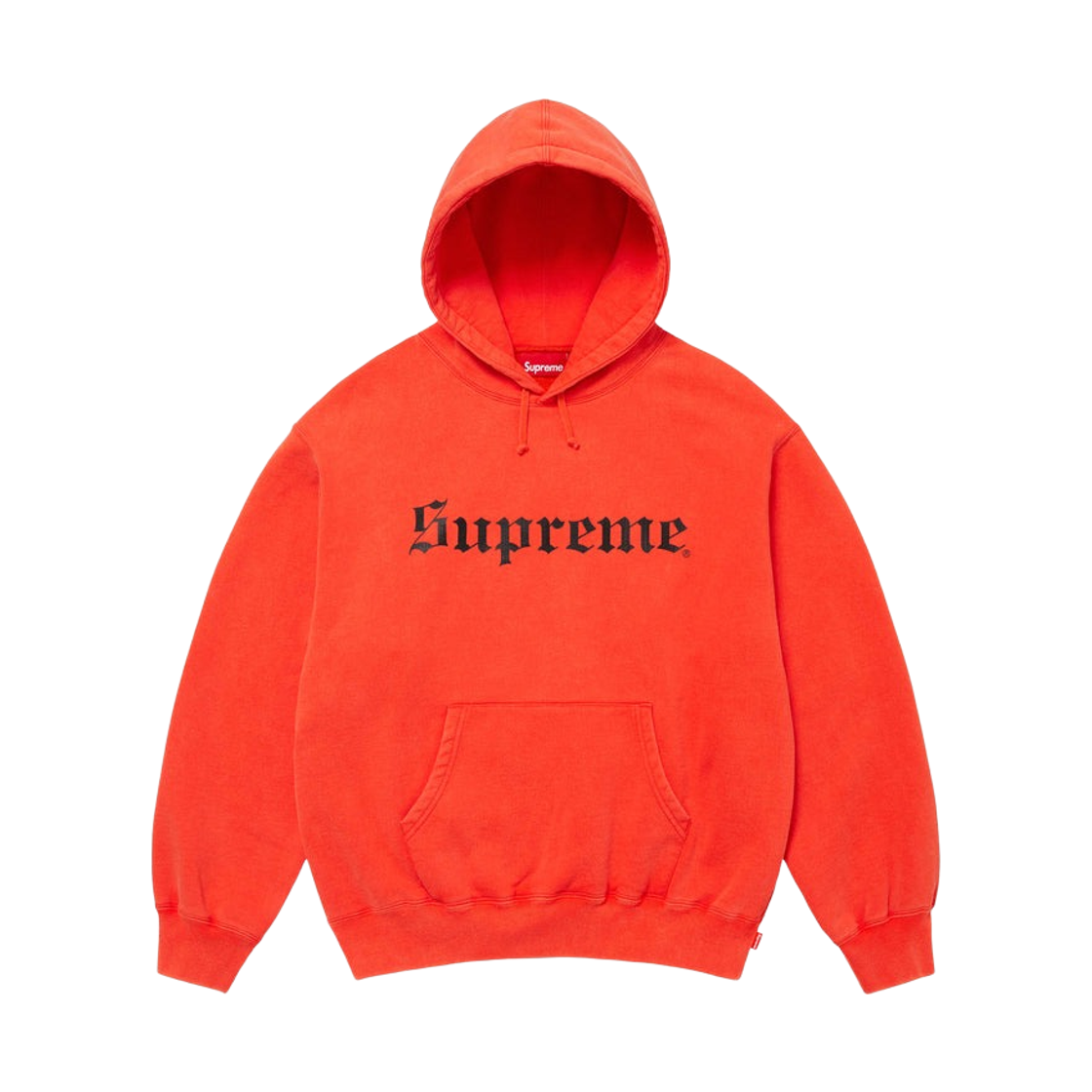 슈프림 워시드 올드 잉글리쉬 후드 스웨트셔츠 오렌지 - 25FW