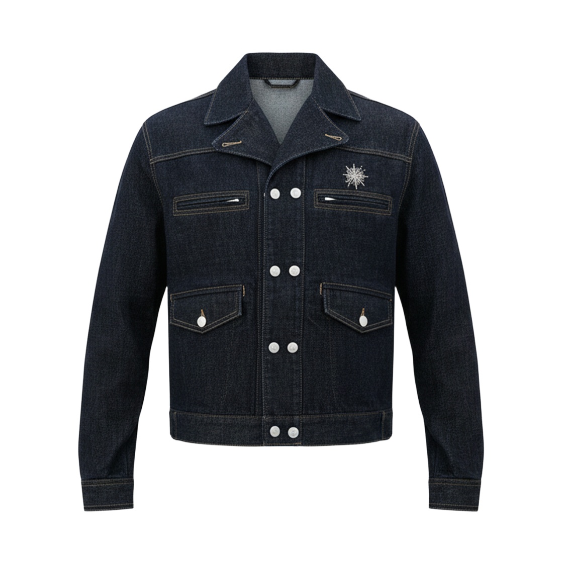 ST-25FW-WT-BU-18 STEEPC Twice*Double-breasted Denim Jacket