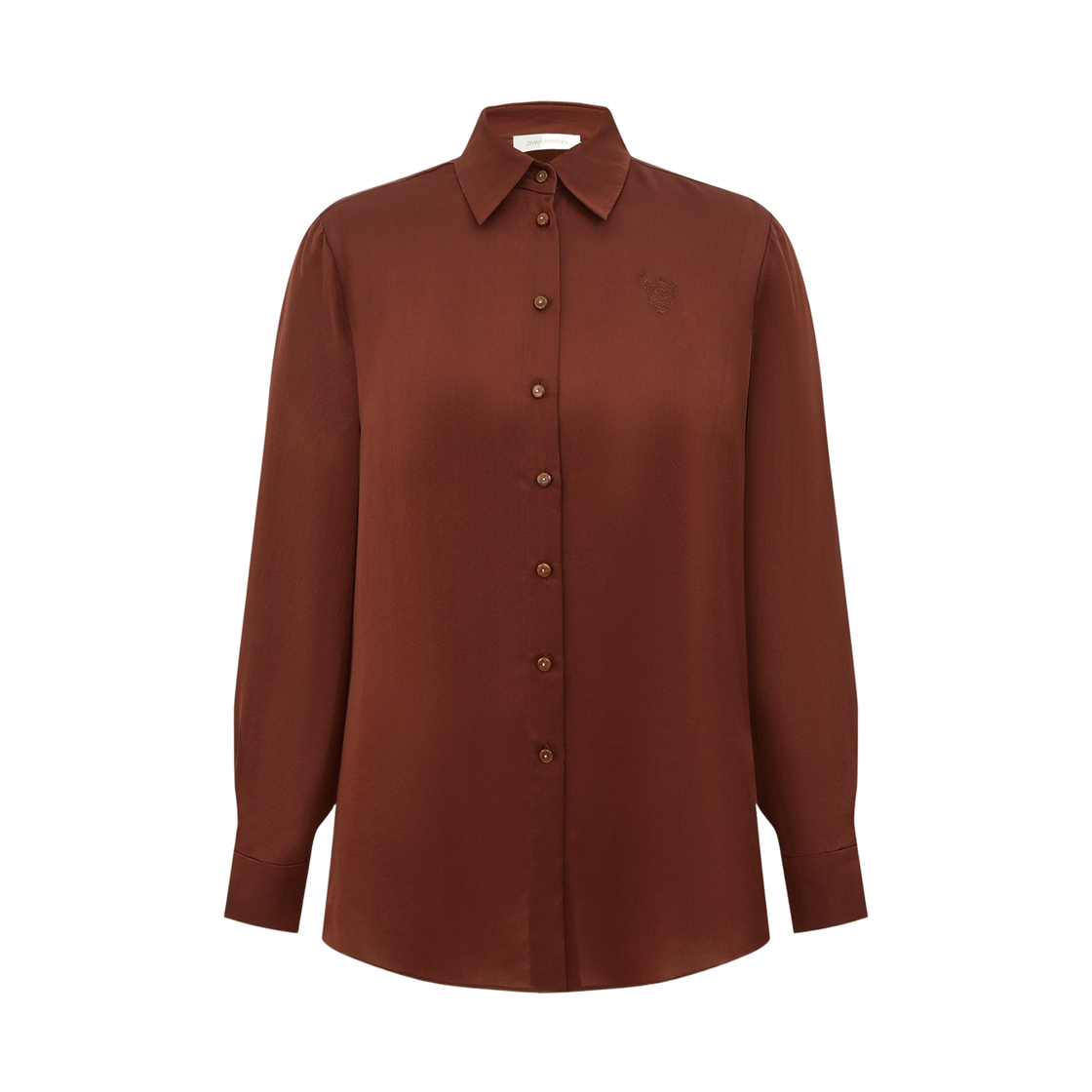 5747TF251 (W) Zimmermann Hypnotic Satin Shirt Tan