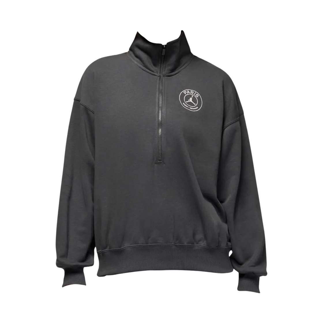 HV0138-060 (W) Nike Paris Saint-Germain Fleece Half Zip Pullover Sweatshirt Anthracite Sail - Asia (Non Marking Ver.)