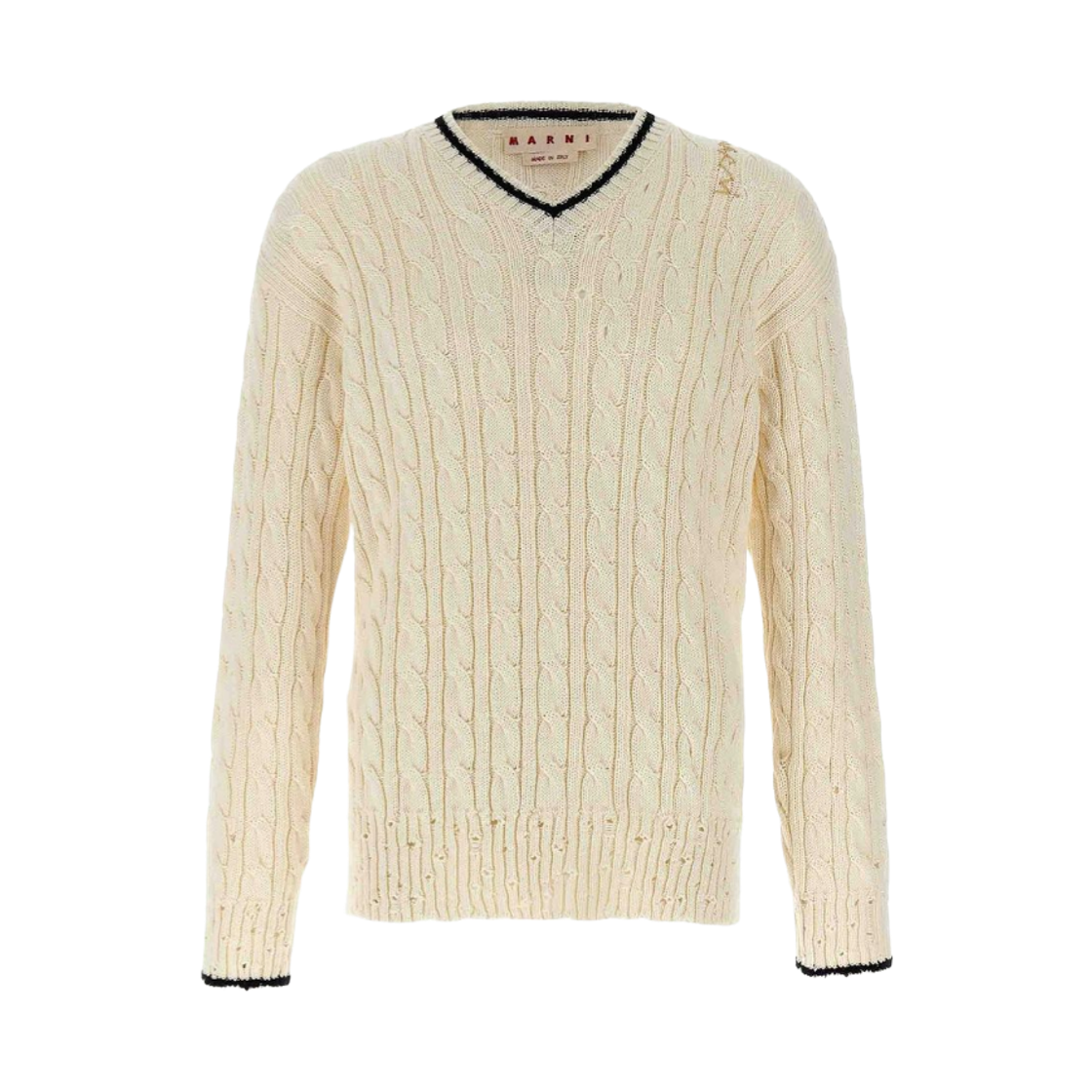 CVMG0137Q0-UFC656-00W02 Marni V-Neck Sweater Natural White
