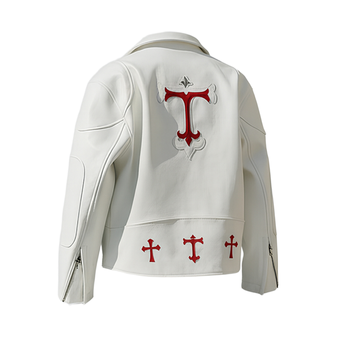 ST-25FW-JK-WT-39 STEEPC ST*PU Leather Jacket _ White