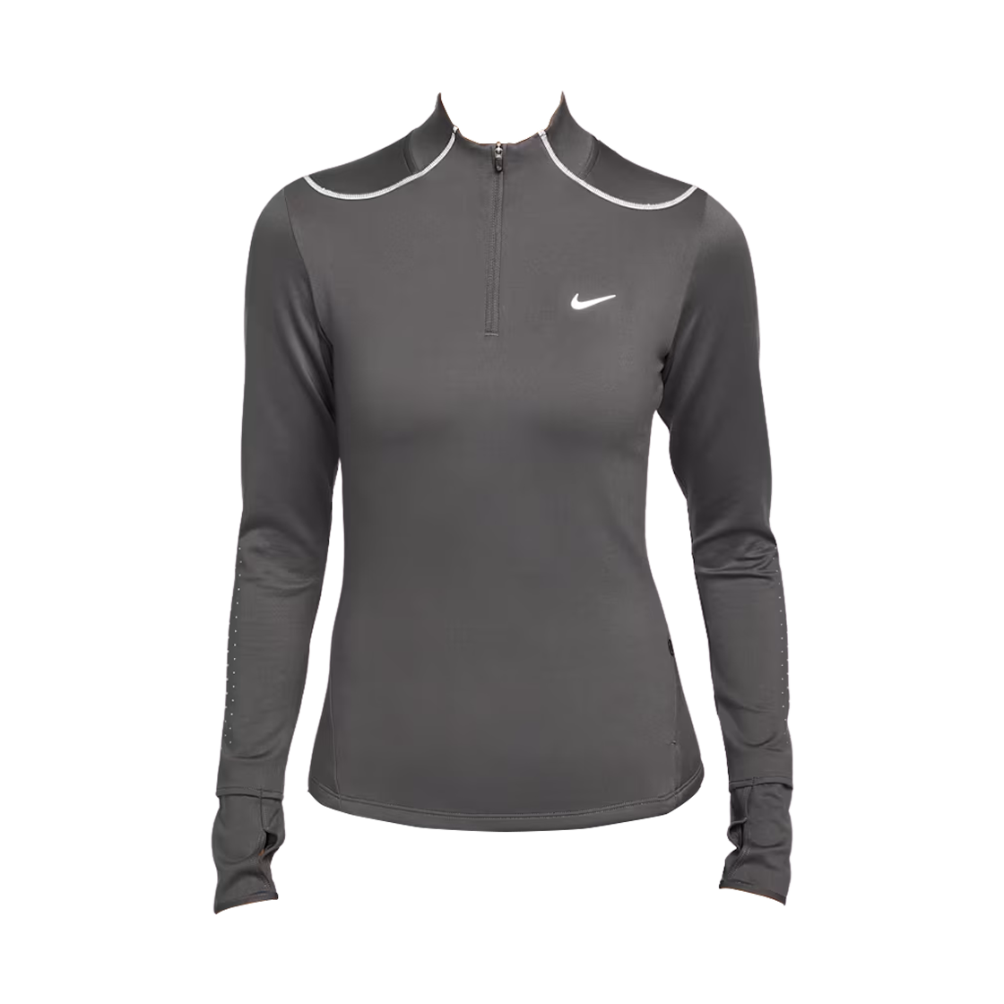 HV2945-036 (W) Nike Swift Therma-Fit ADV 1/4 Zip Running Top with Reflective Accents Thunder Grey Black - Asia