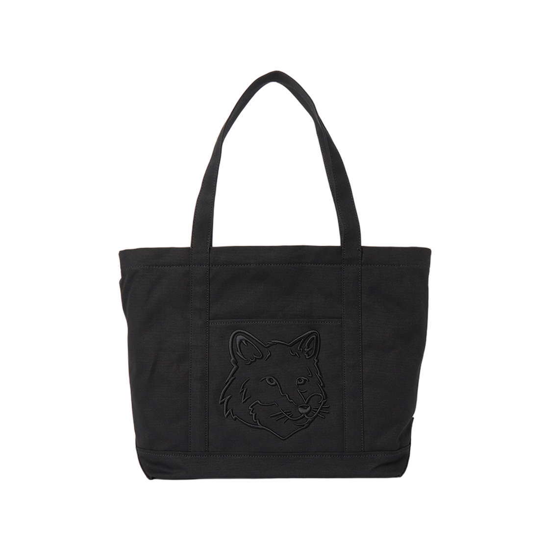 LW05104WW0107-P199 Maison Kitsune Fox Head Large Tote Bag Black