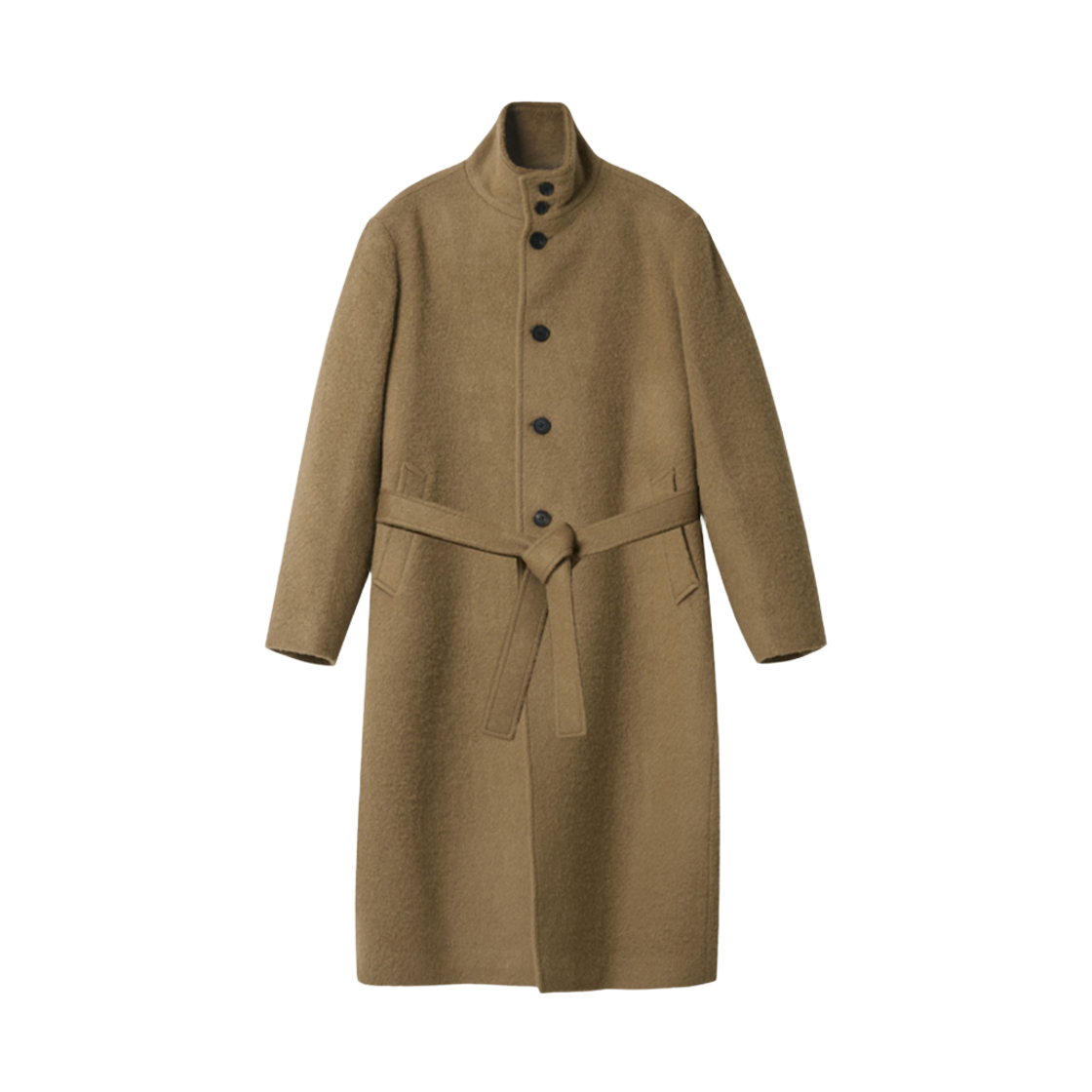 에스티유 하이넥 알파카 맥코트 인 카멜(STU High Neck Alpaca Mac Coat In Camel)