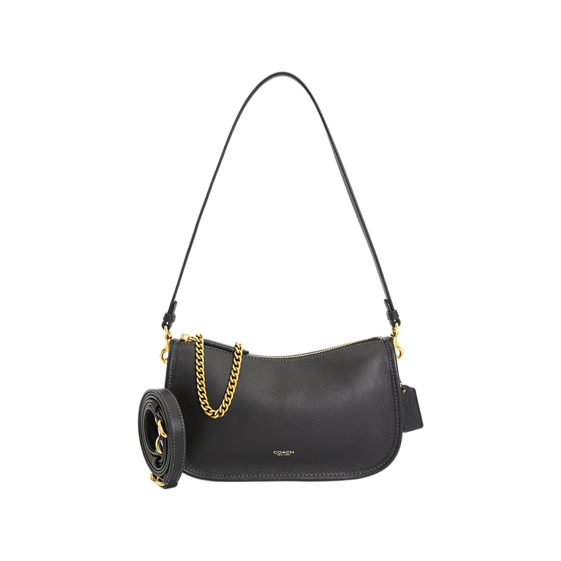 CCC36-B4BK Coach Waverly Chain Shoulder Bag Black