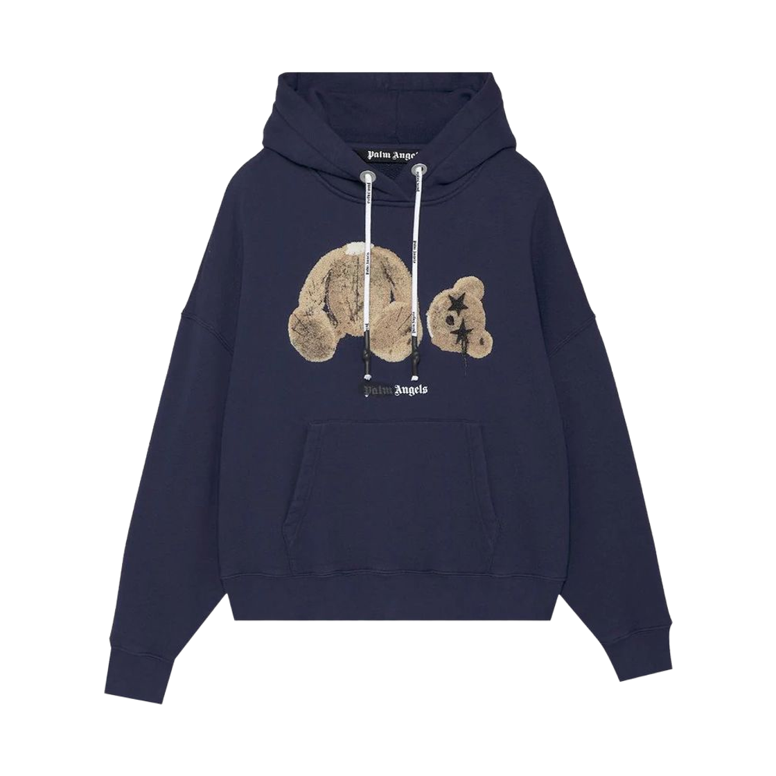 팜 엔젤스 스프레이 베어 후드 네이비 브라운(Palm Angels Spray Bear Hoodie Navy Brown)
