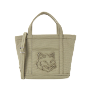 Maison Kitsune Fox Head Mini Tote Bag Khaki