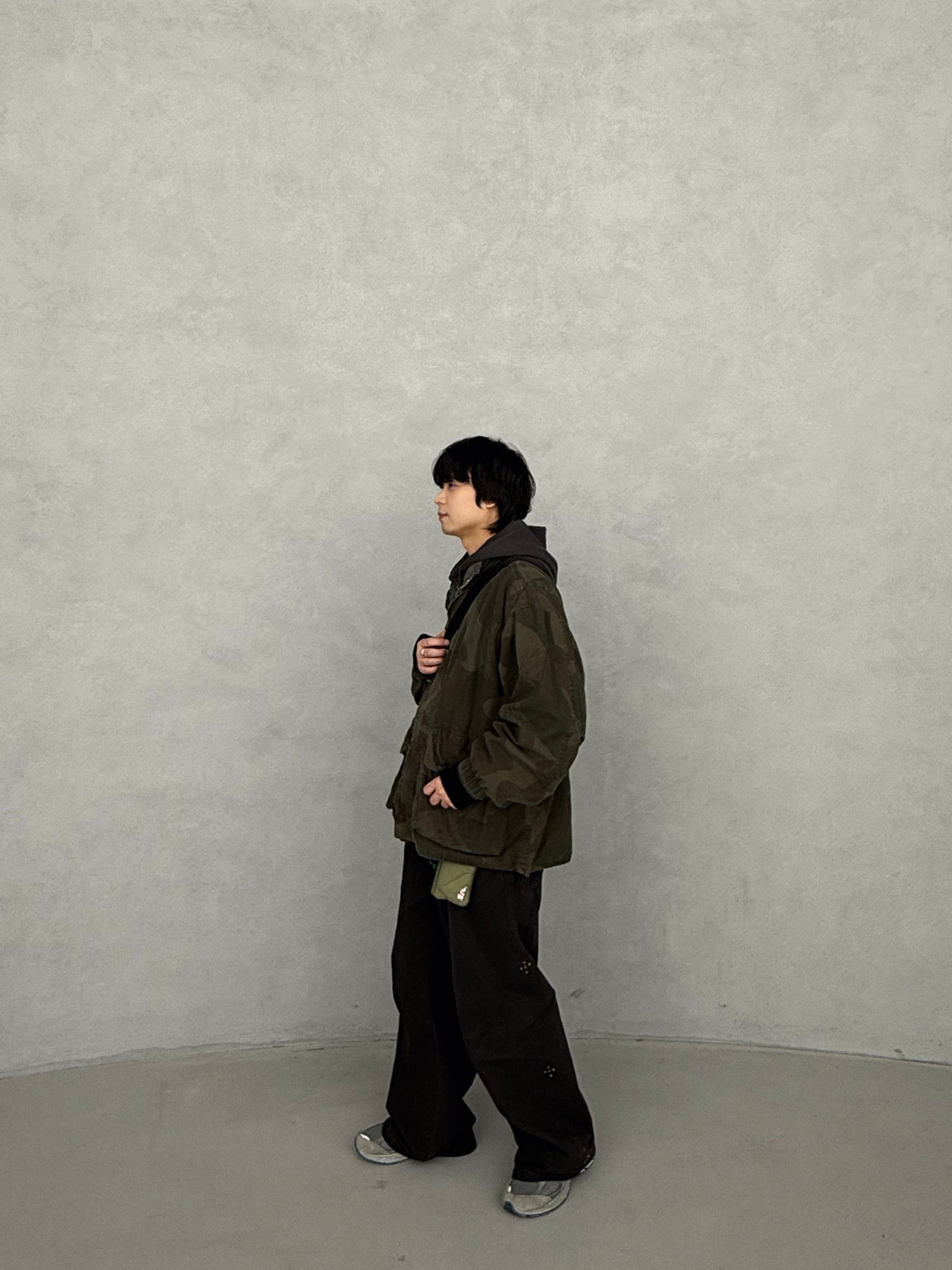 Polyteru Human Index Human Loosed Zip Hoodie Brown Charcoal, Polyteru 1011 Gosima Pants Rivet Flowers Vintage Charcoal 착용 스타일 - 1