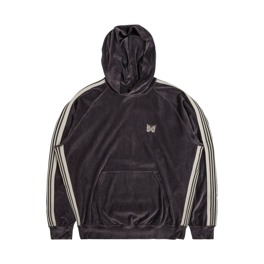 QV320B Needles Track Hoody C/PE Velour Charcoal