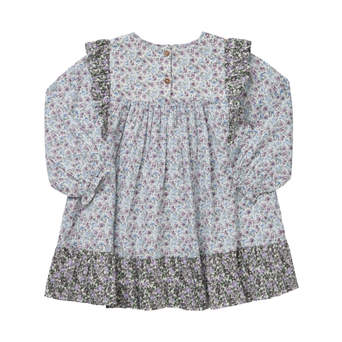 (키즈) 루이스 미샤 라라 패치워크 플로럴 드레스 블루((Kids) Louise Misha Lara Patchwork Floral Dress Blue) - 2