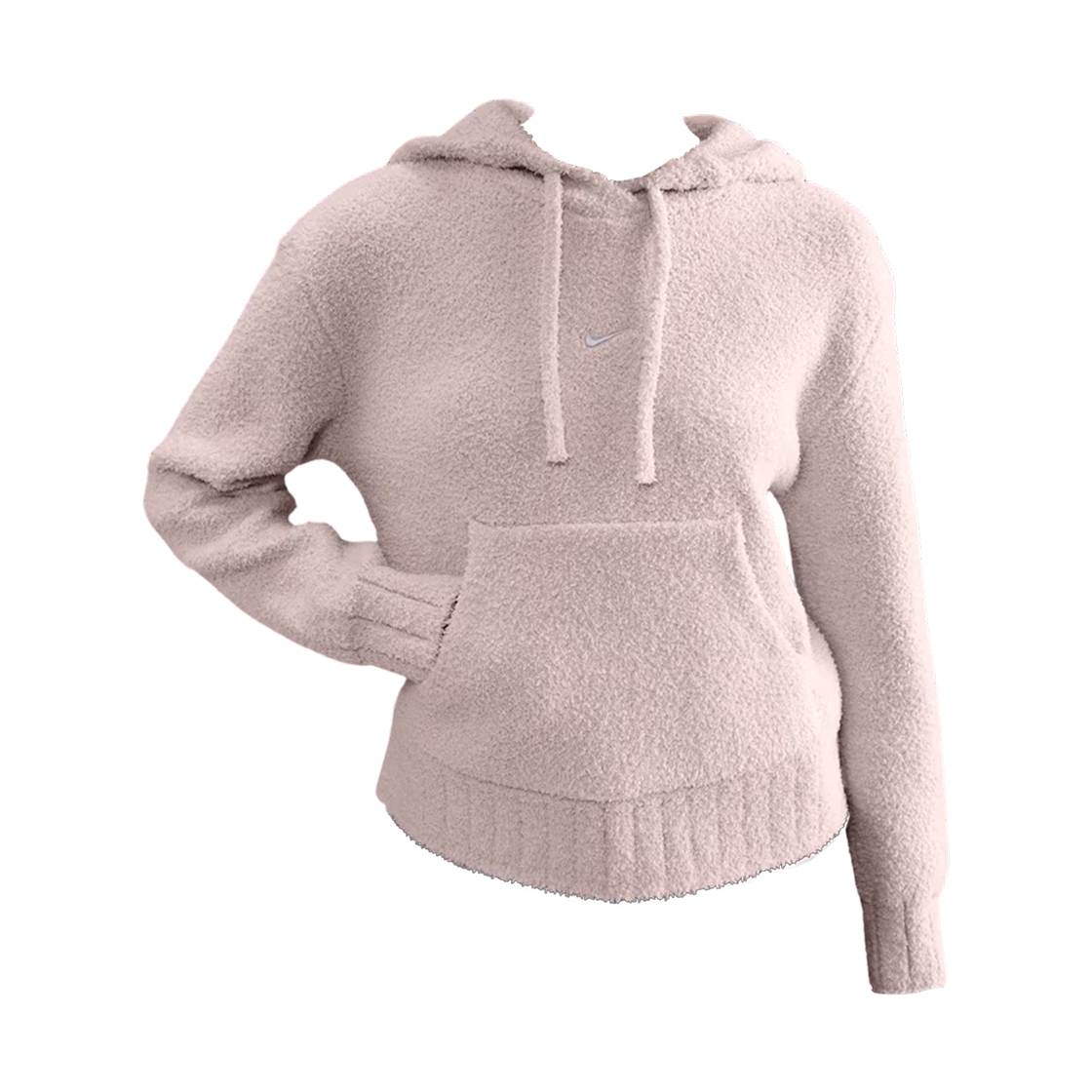 HV2769-667 (W) Nike NSW Phoenix Cozy Boucle Loose Knit Hoodie Silt Red - Asia